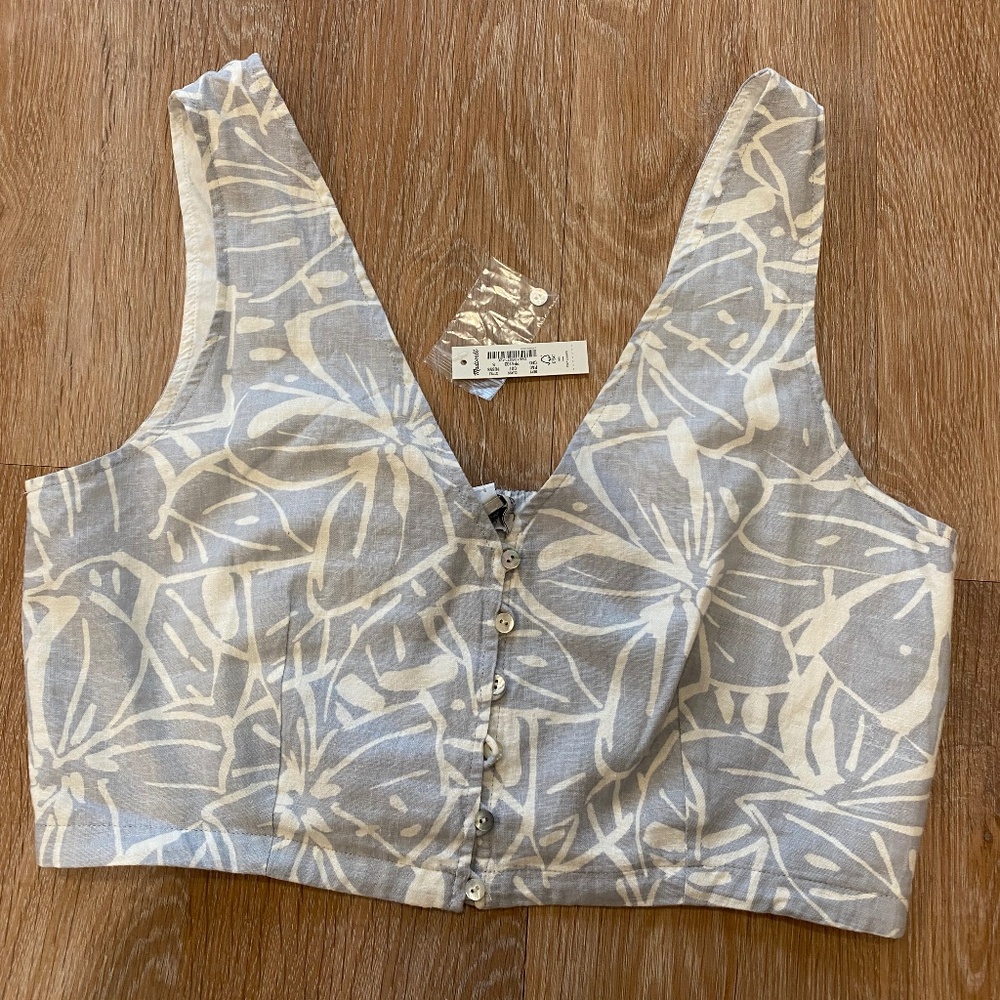 Madewell Button Down Cropped Tank Top